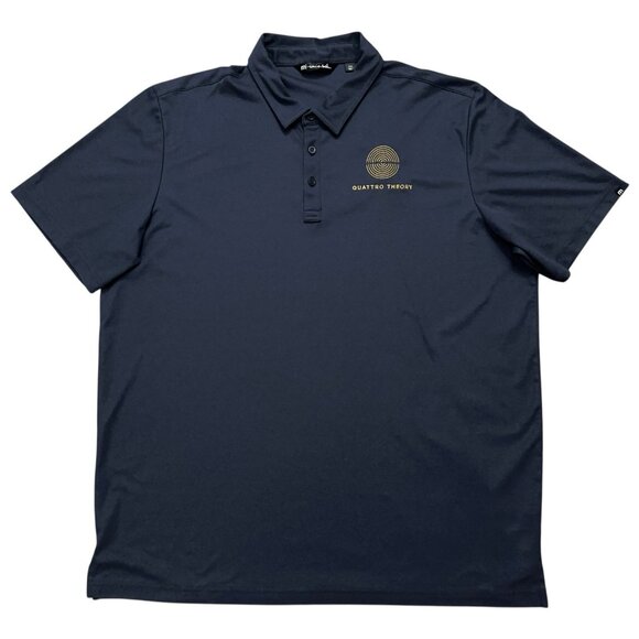 Travis Mathew Polo Shirt Mens Size 3XL Short Sleeve Golf Performance Blue - Picture 1 of 6
